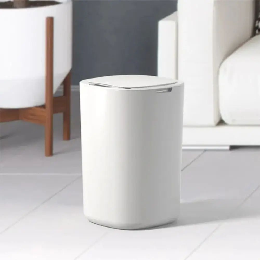 Automatic Smart Sensing Trash Can Electric Touchless White Waste Bin Waterproof for Kitchen & Bathroom