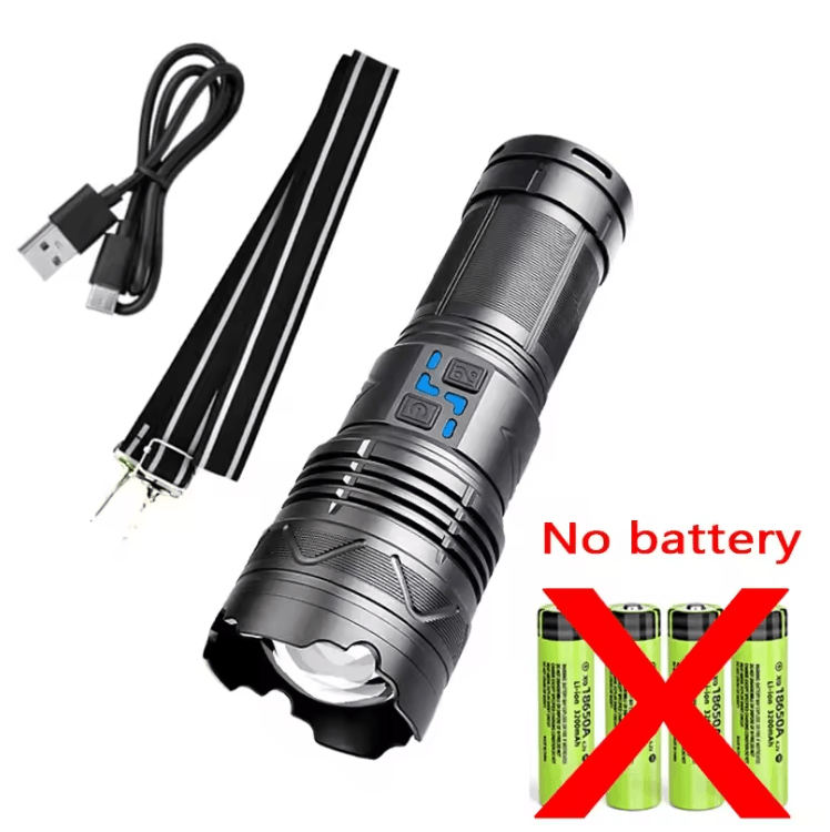 High Power Laser Flashlight with Super Bright LED Spotlight and Long Range Zoom