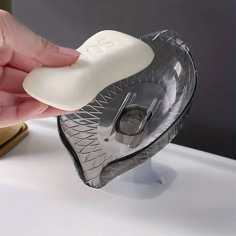 2 Pack Leaf Design Self Draining Soap Box