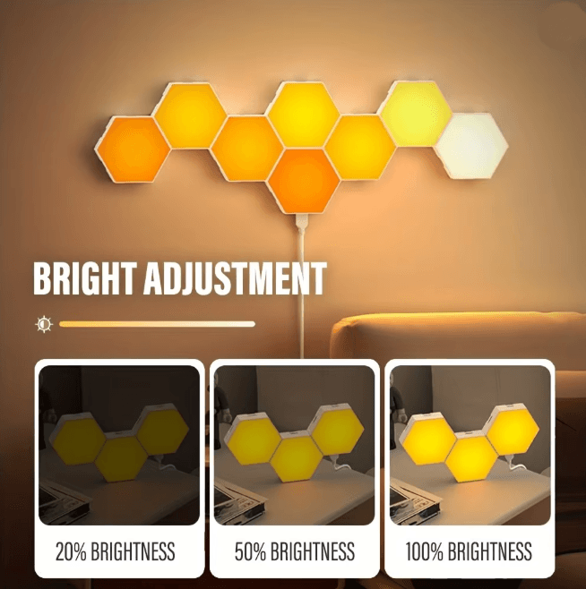 RGB Intelligent Hexagonal Wall Lamp Music Sync App Control Light Panels