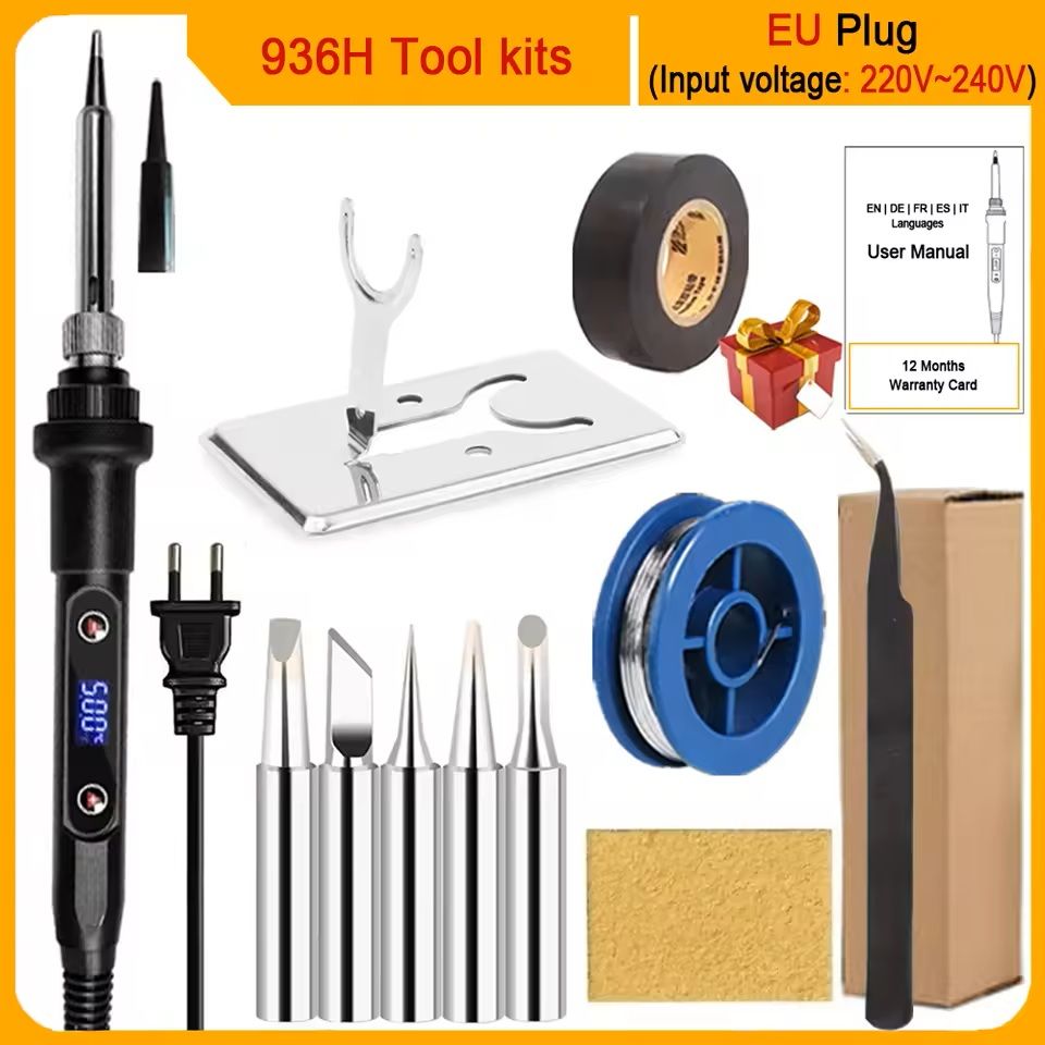 Electric Soldering Iron Kit with LCD Display Adjustable Temperature 16 Piece Set
