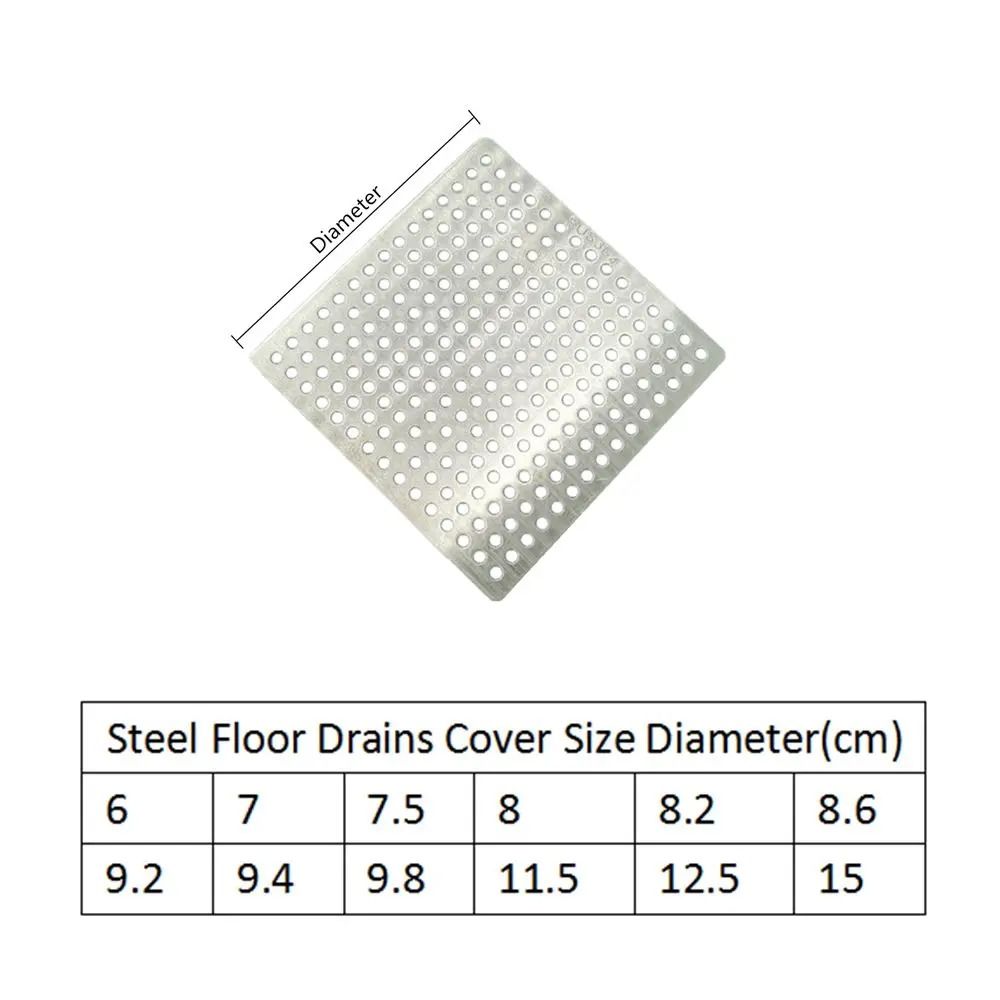 Stainless Steel Floor Drain Cover Shower Drain Hair Catcher Kitchen Drain Strainer Filter