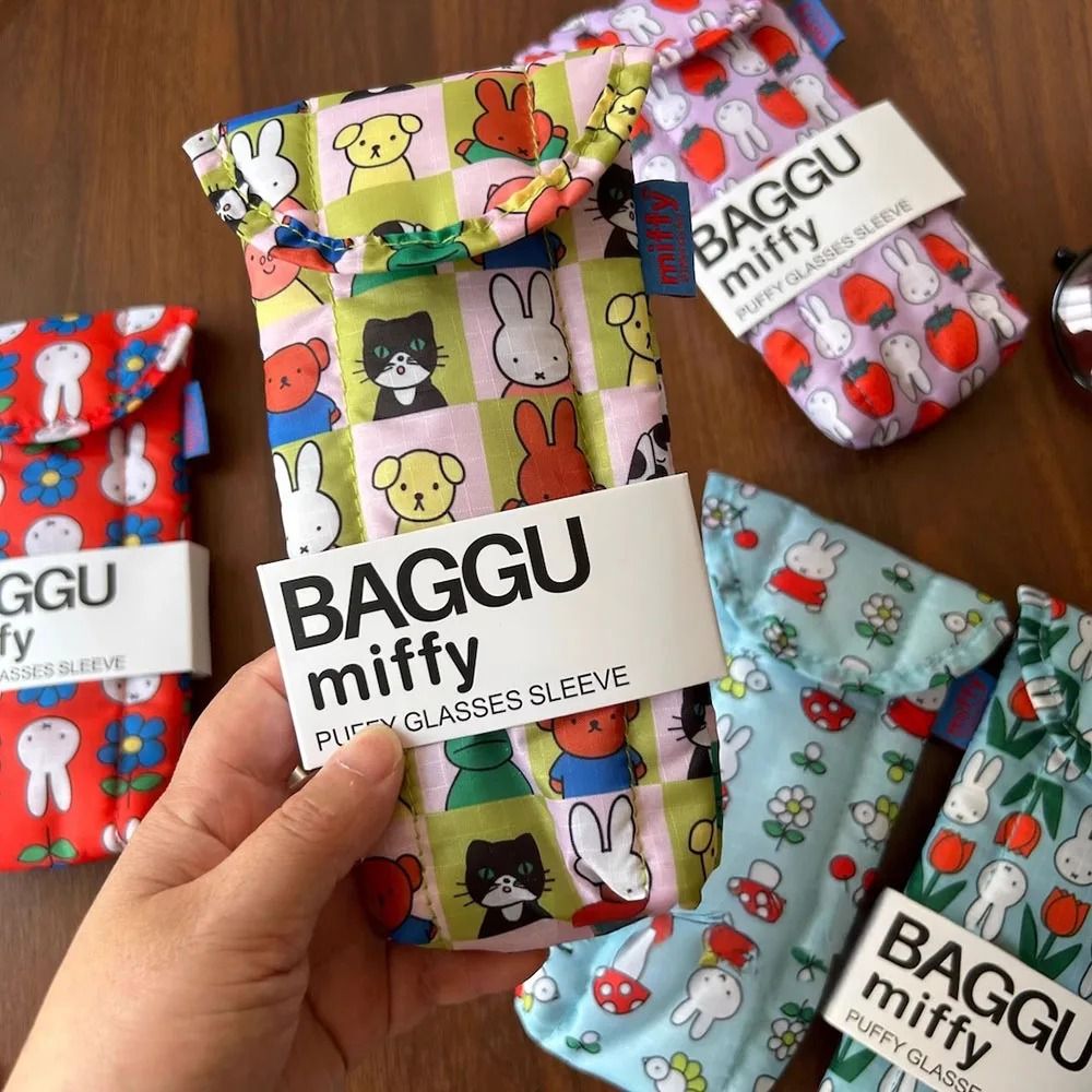 Cute Cartoon Glasses Pouch With Umbrella Print