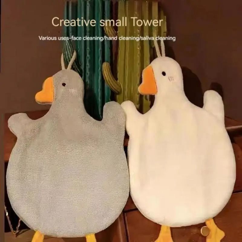Cartoon Goose Hand Towel Hanging Quick Drying Super Water Absorption for Kitchen and Bathroom