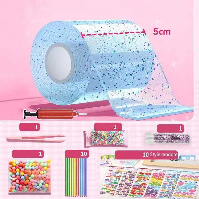 PET Nano Glue Knead Music Full Set | Double Sided Nano Tape Bubble Decompression Toy Kit