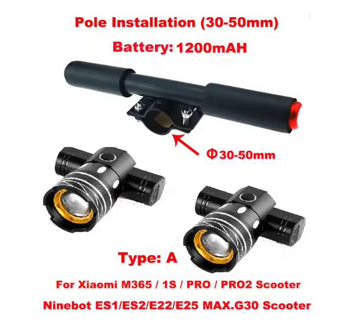 LED USB Rechargeable Scooter Headlight