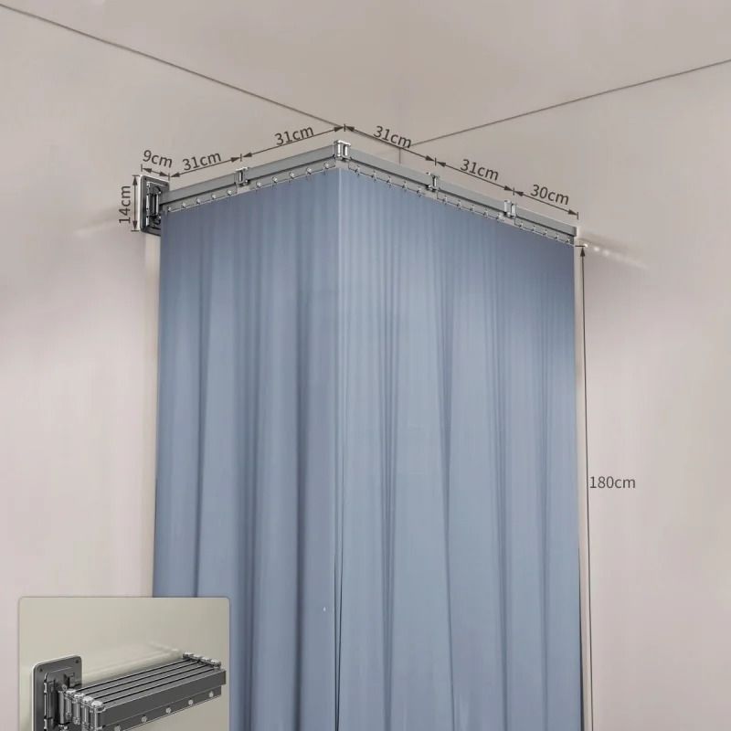 Invisible Folding Shower Partition and Waterproof Curtain Set