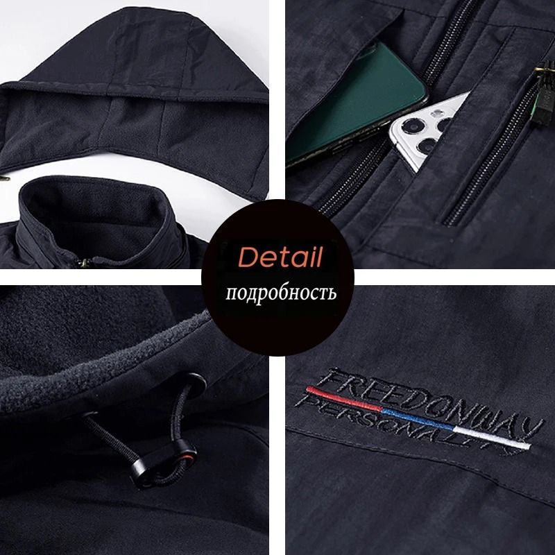 Mens Hooded Fleece Warm Vest Windproof Utility Photographer Vest