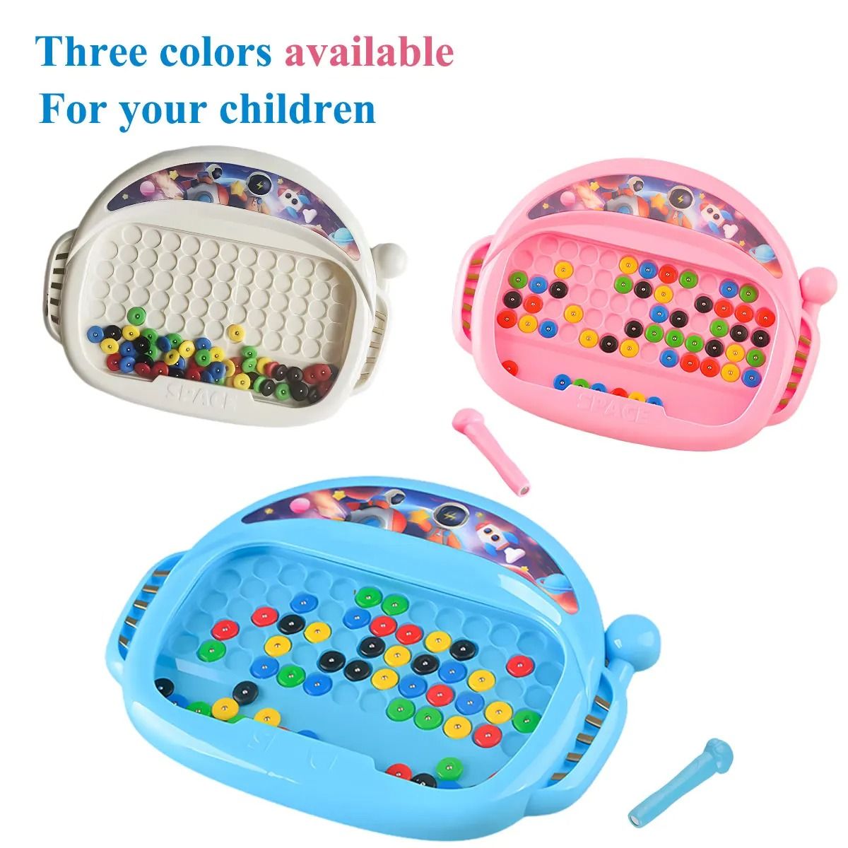 Childrens Magnetic Doodle Drawing Board Educational Toy with Pen and Beads