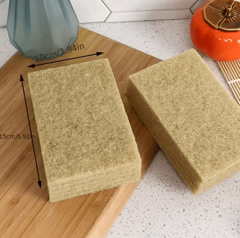 5pcs Reusable Coconut Fiber Scouring Pads Natural Non-Woven Cleaning Scrubbers
