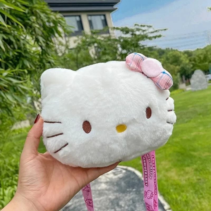 Hello Kitty Plush Crossbody Bag Kawaii Bow Shoulder Purse