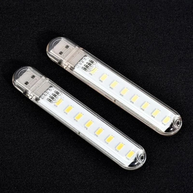 8-LED Mini USB Lamp - Portable USB LED Light for Camping, Reading & Power Bank Use