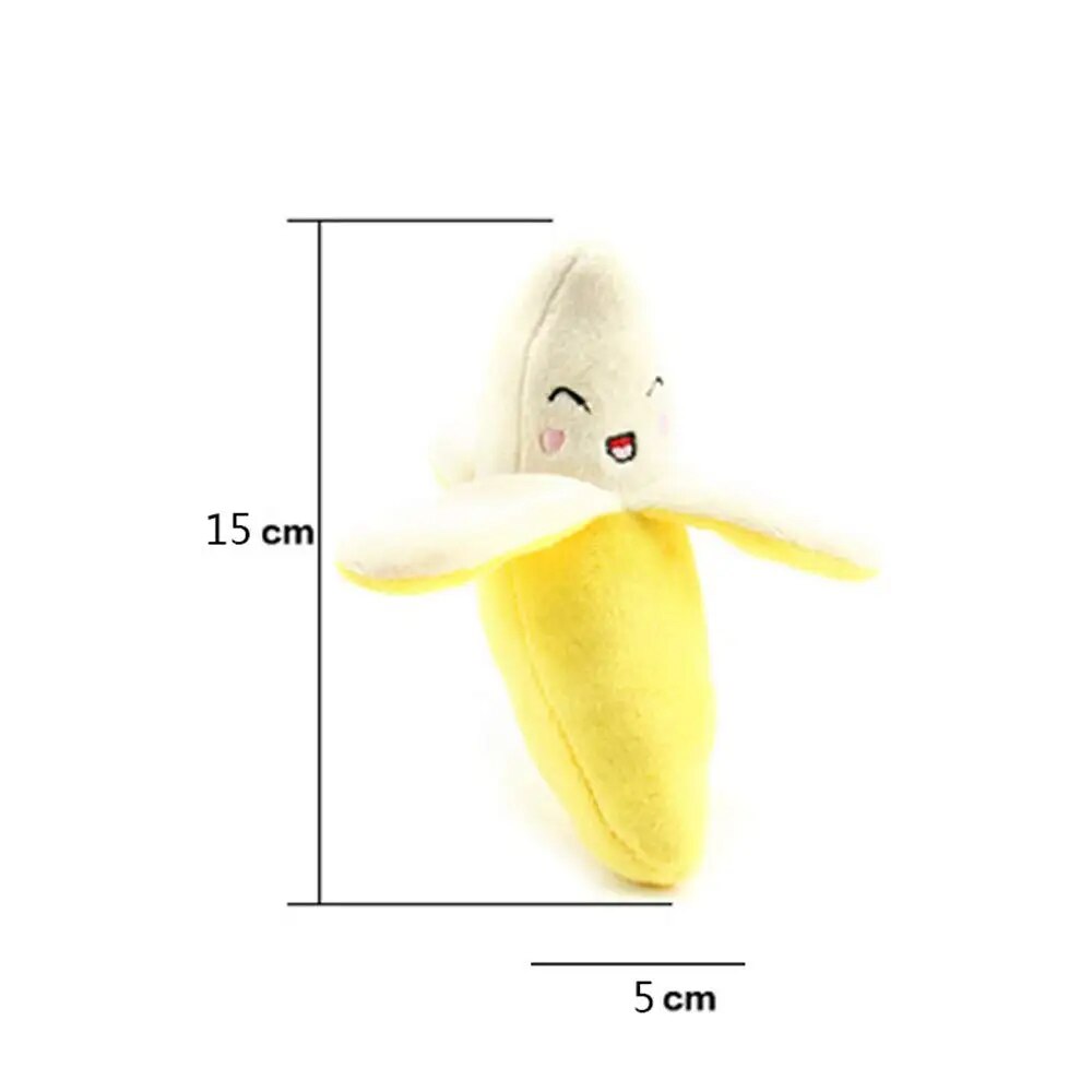 Plush Banana Shape Dog Squeak Toy - Interactive Pet Supply