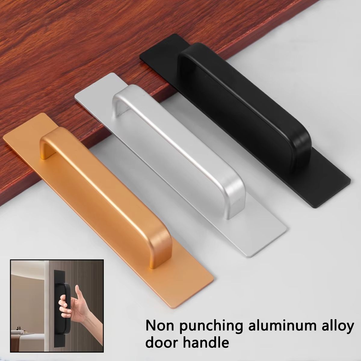 Self-Stick Adhesive Cabinet Handles – Stainless Steel No-Drill Easy Installation Pulls for Cabinets, Drawers & Appliance