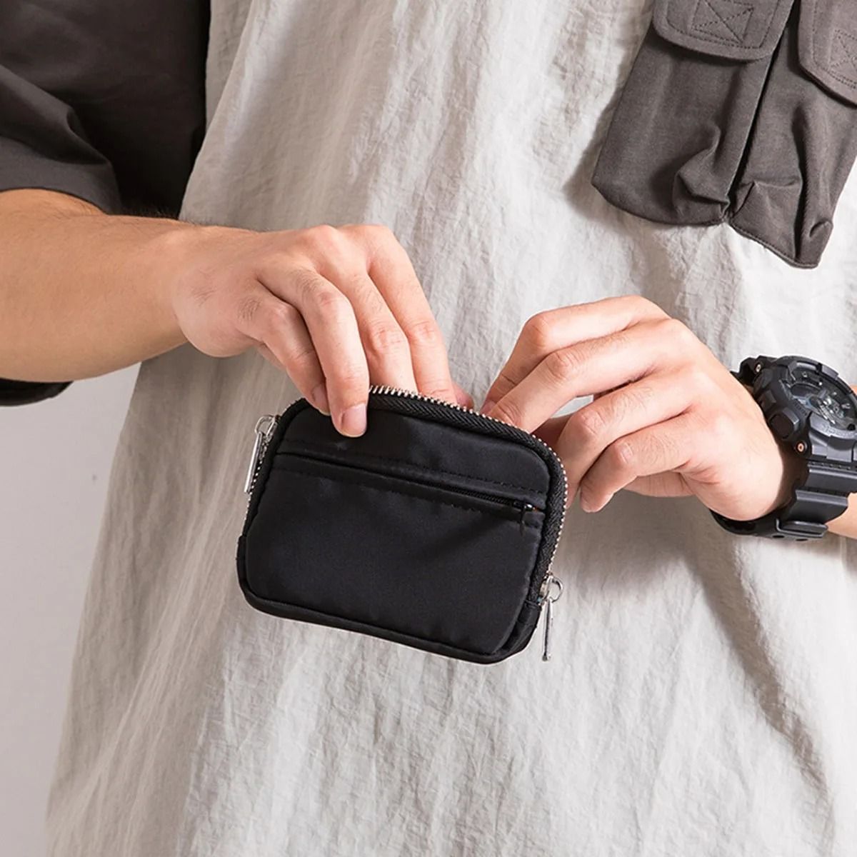 Slim-Style Waterproof Nylon Small Wallet and Keychain