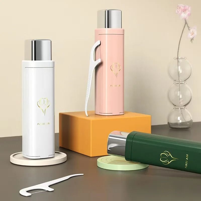 Portable Dental Floss Storage Box with Automatic Pop Up Dispenser