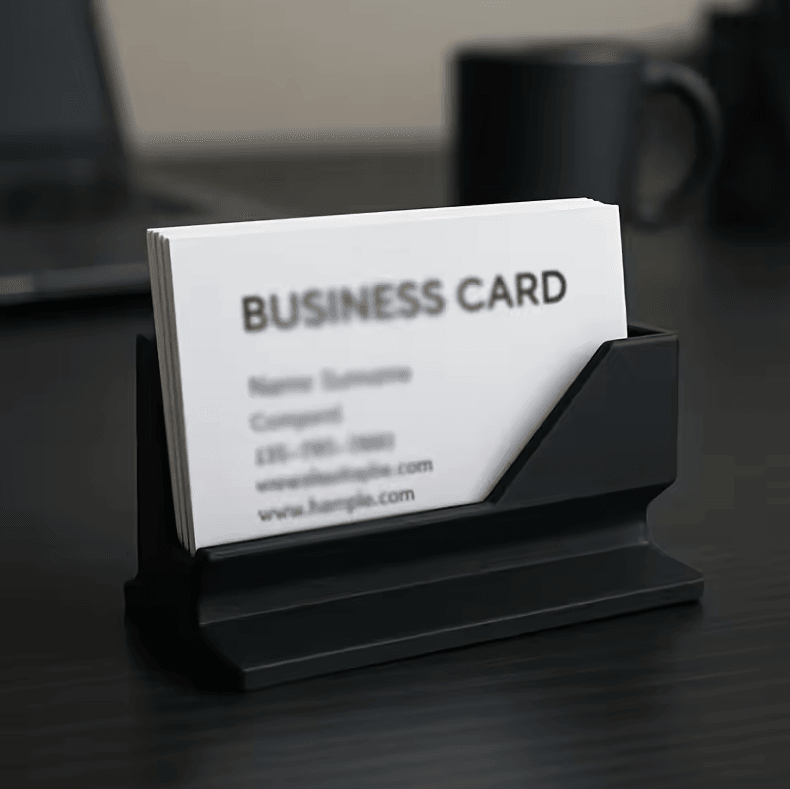 Minimalist Plastic Business Card Holder Desktop Organizer for All Card Sizes