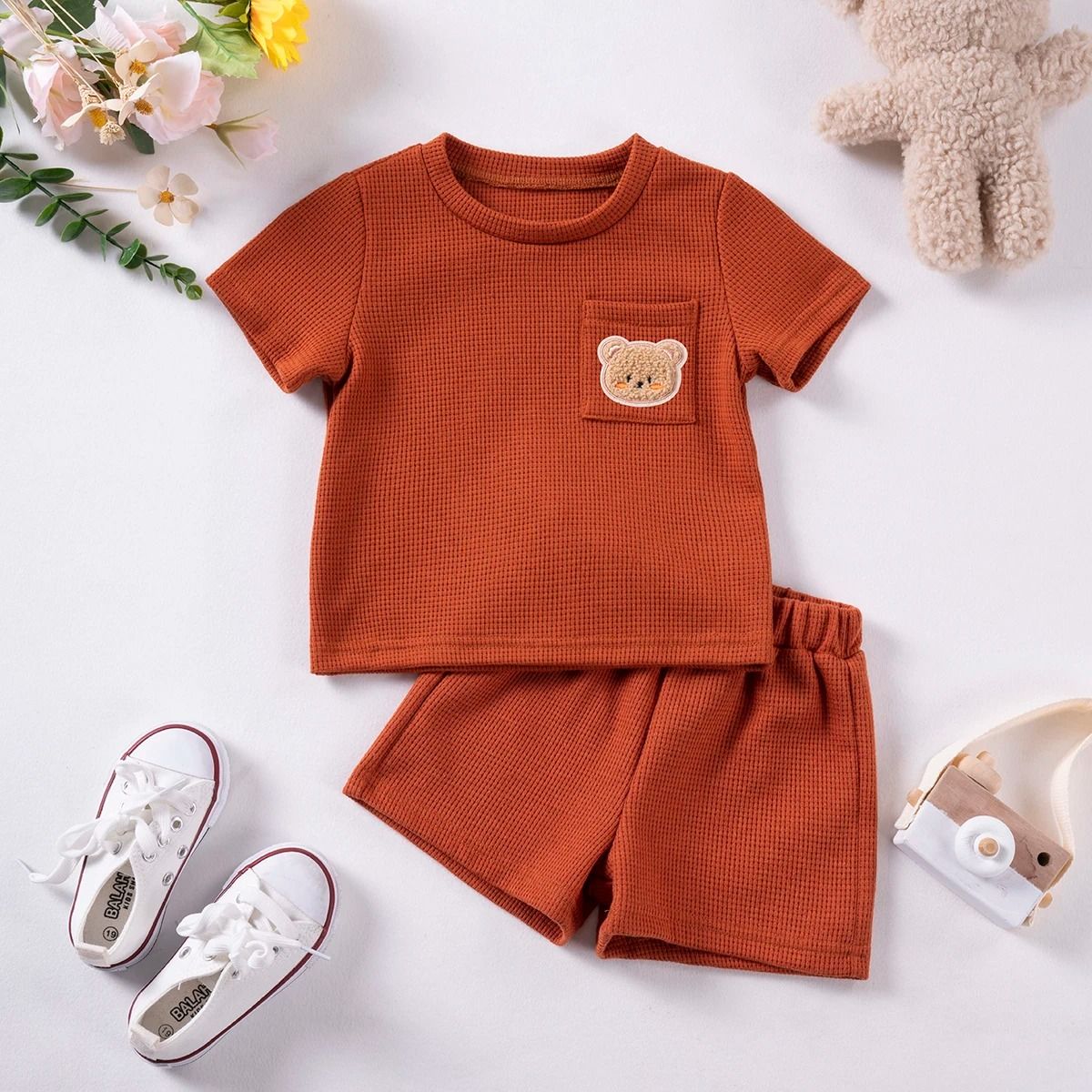 2024 Summer Bear Suite - Toddler Boys & Girls Breathable 2-Piece Set