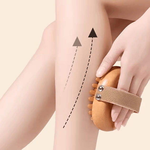 Wooden Anti-Cellulite Body & Scalp Massage Brush with Air Cushion