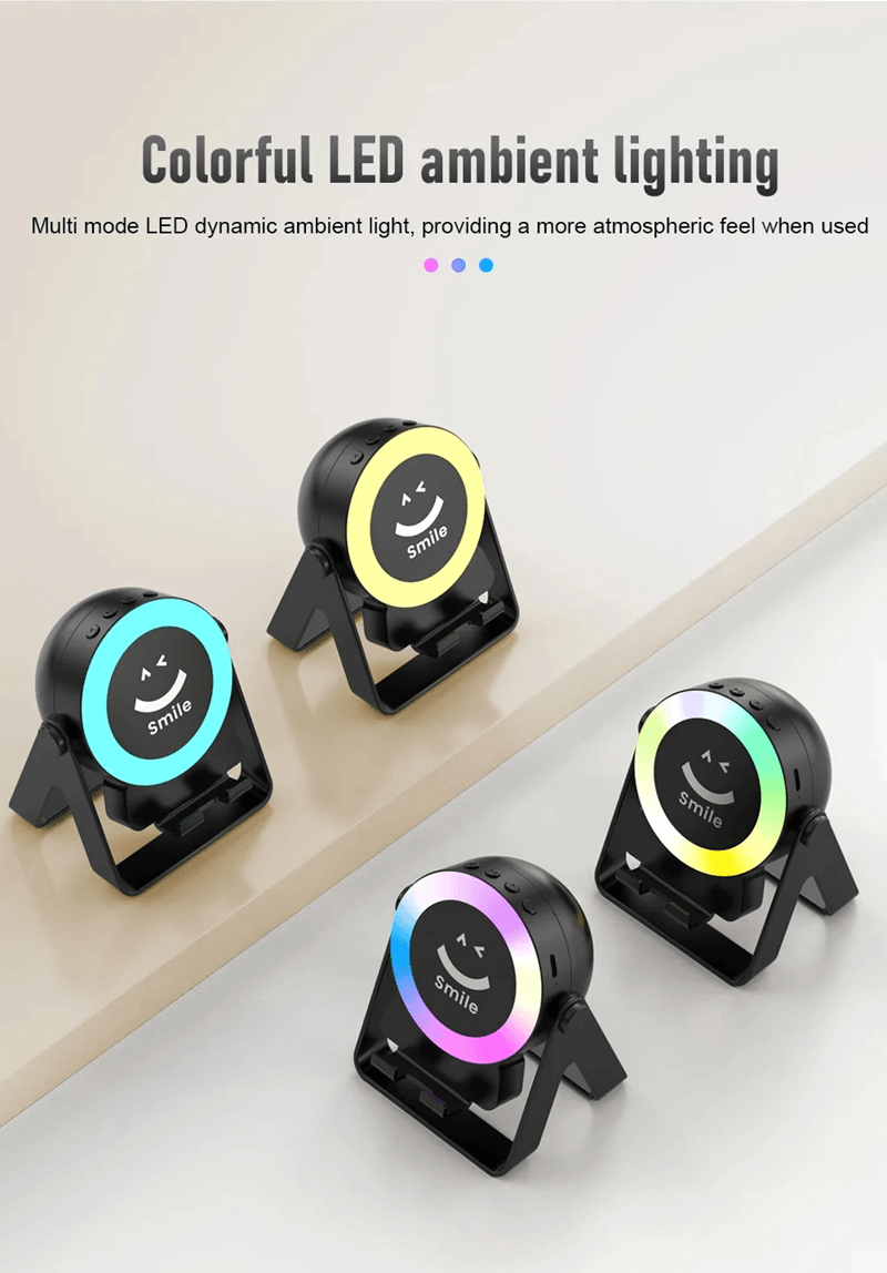 4 in 1 Wireless Bluetooth Speaker with RGB LED Light and Phone Stand