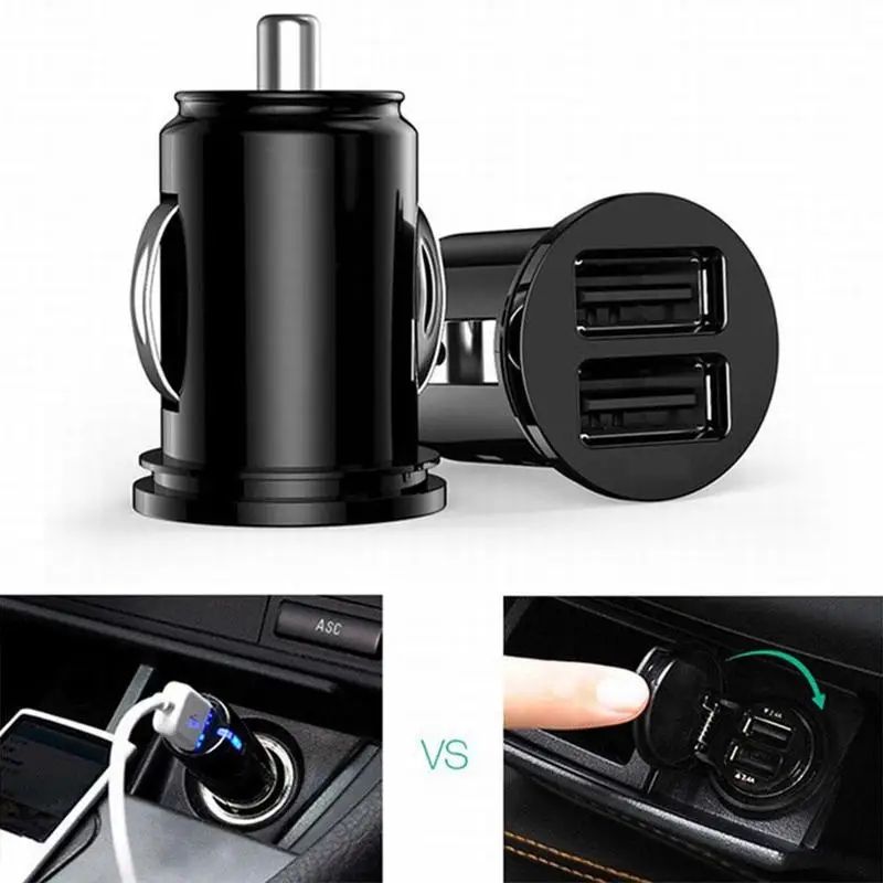 Dual USB Car Charger Fast Charging Cigarette Lighter Adapter – 12V/24V Auto Charger for Phone, Tablet & GPS