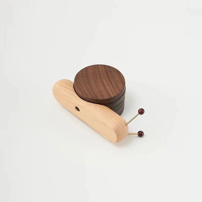 Black Walnut Cartoon Snail Decompression Insulated Tea Coaster
