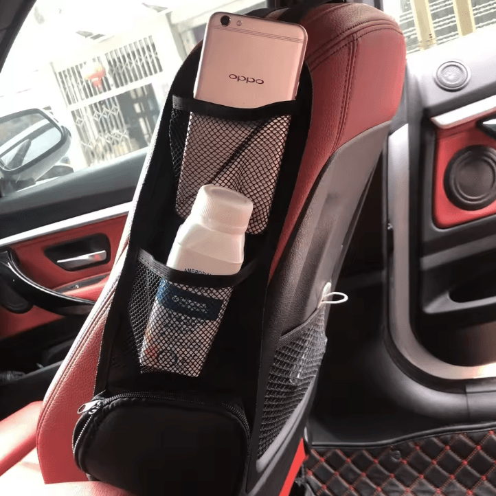 Car Seat Side Organizer with Drink Holder & Multi-Pocket Storage – Hanging Car Seat Storage Bag