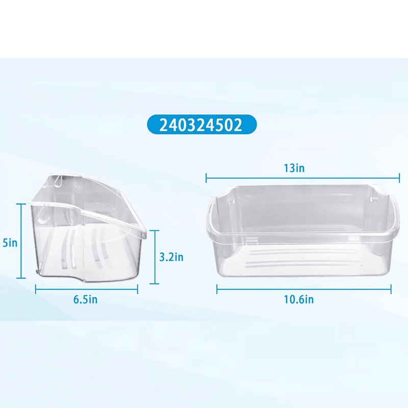 Fridge Door Bin Replacement, Durable Plastic Storage Shelf for Easy Organization