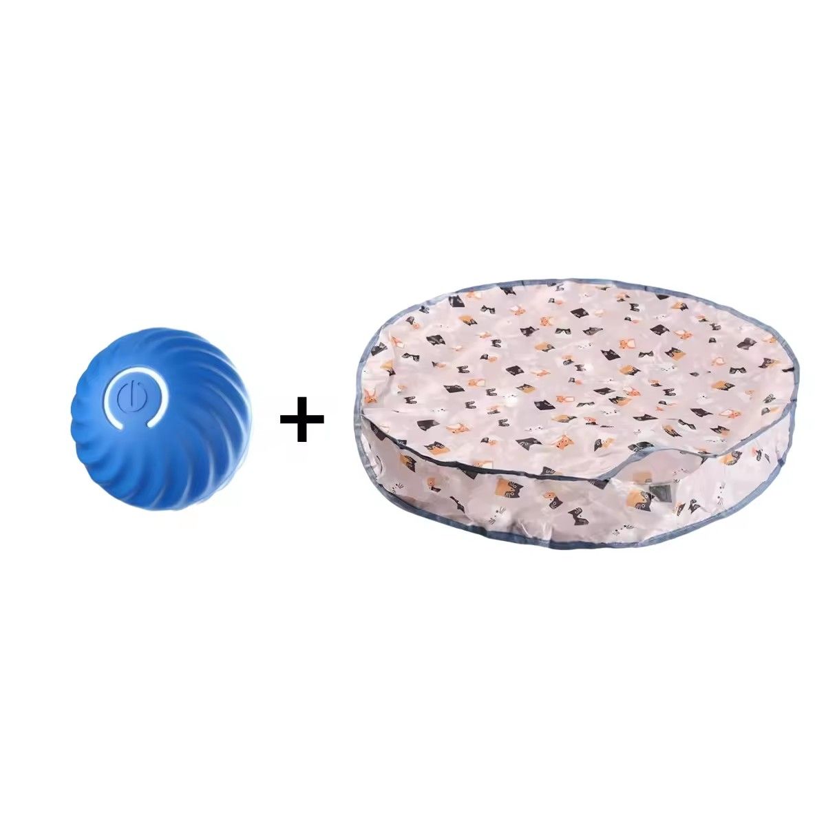 Self Rolling Dog Ball with Plush Cover, Motion Activated Interactive Toy
