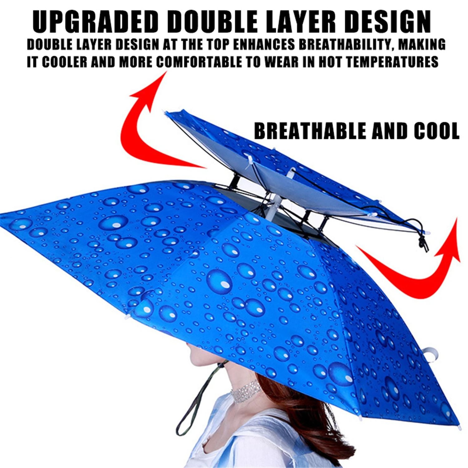 Rain Umbrella Hat Foldable UV Protection Cap