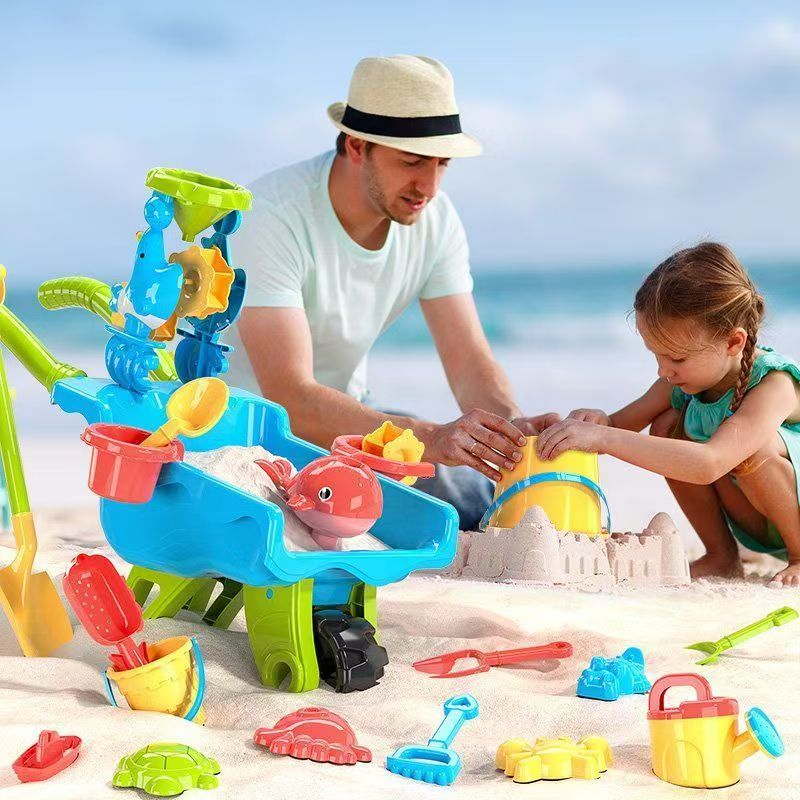 Beach Water Play Cart Bulldozer Kids Outdoor Toy for Beach Fun & Water Play