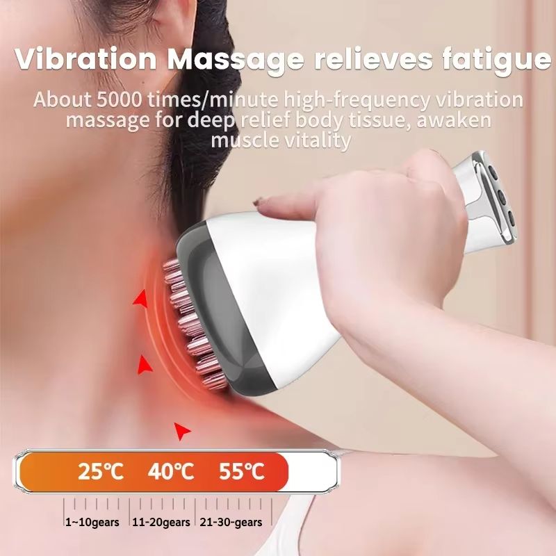 Electric Meridian Gua Sha Body Massager with Microcurrent, Vibrate & Hot Compress Therapy