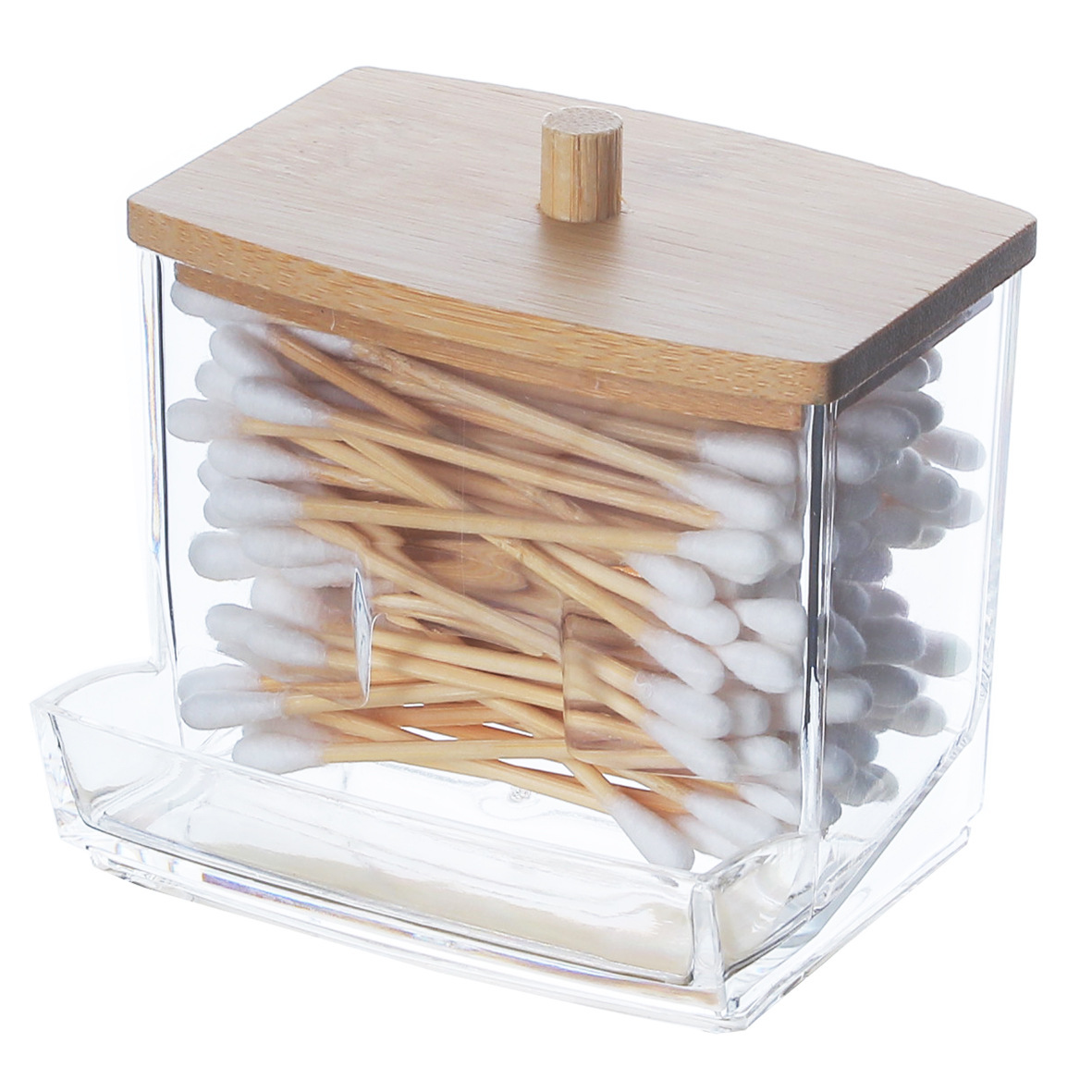 Desktop Square Cotton Swab, Dental Floss Storage Box, Portable Plastic, Waterproof Household Organizer