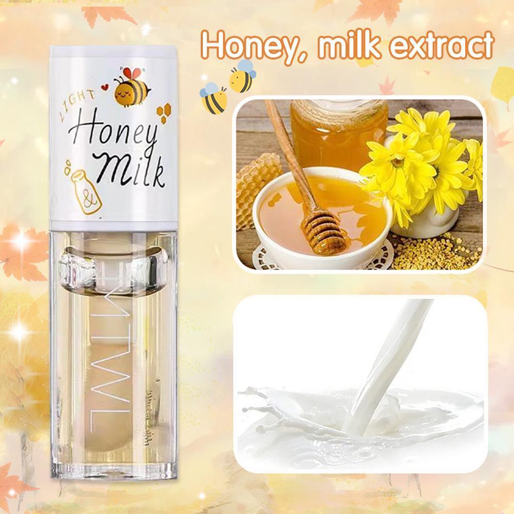 Honey Peach Lip Oil, Long Lasting Hydrating Lip Tint, Non-sticky Moisturizing Lip Plumper Serum Make Up