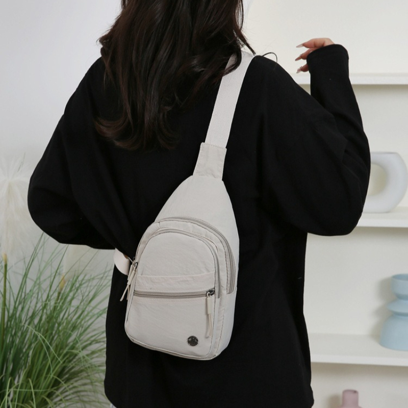 Large Capacity Nylon Messenger Bag Waterproof Lightweight Crossbody & Chest Bag for Women