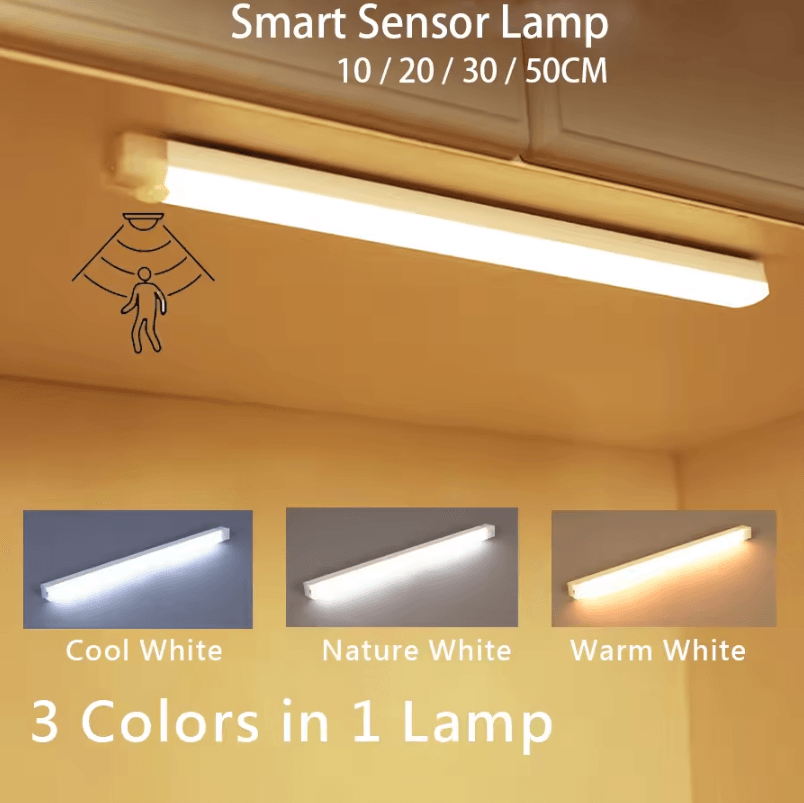 Rechargeable Motion Sensor LED Light – Wireless Strip Night Lamp with USB Recharge