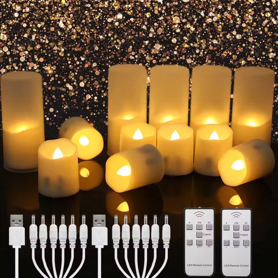 Rechargeable Flameless LED Candles with Timer and Remote for Home and Event Decor