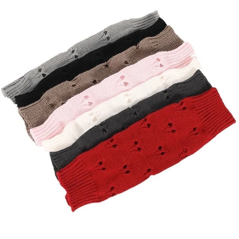 Stylish Arm Warmers Fingerless Gloves Y2K Fairy Grunge Goth Knit Sleeves