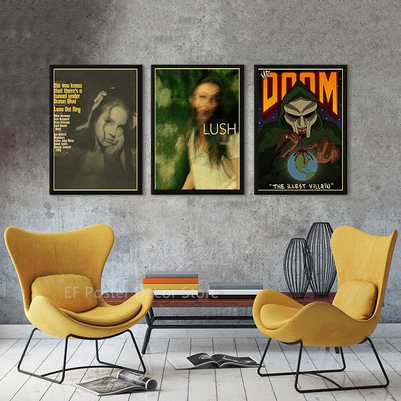 Retro Indie Music Poster Set – Aesthetic Album Wall Art Prints for Bedroom & Studio Decor