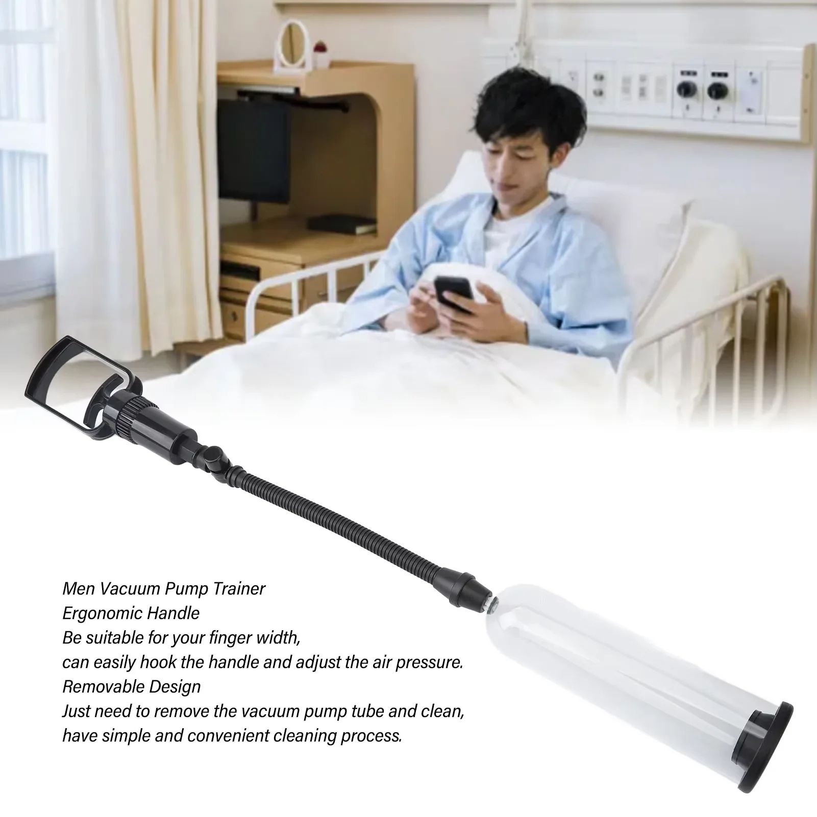 Manual Vacuum Pump Trainer for Men – Adjustable Air Pump Exerciser for Performance & Confidence