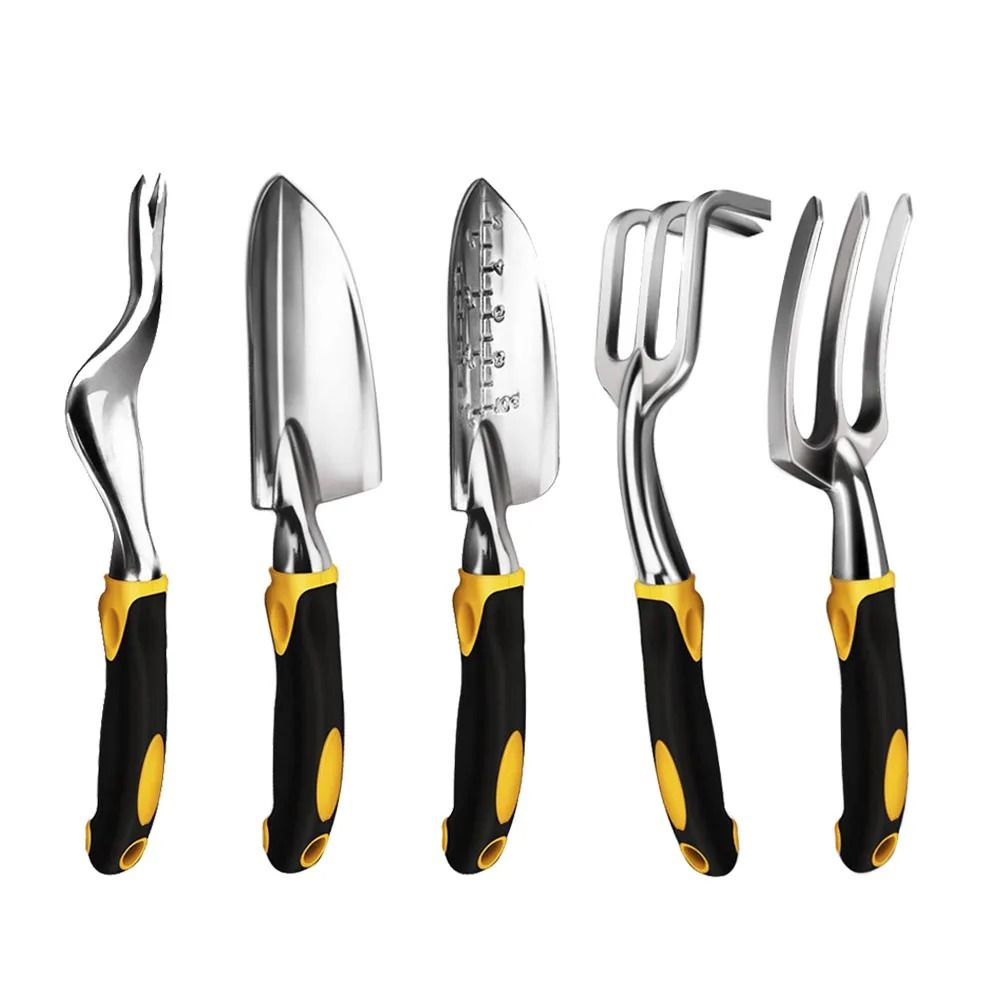 Garden Hand Tool with Ergonomic Handle for Planting and Soil Care