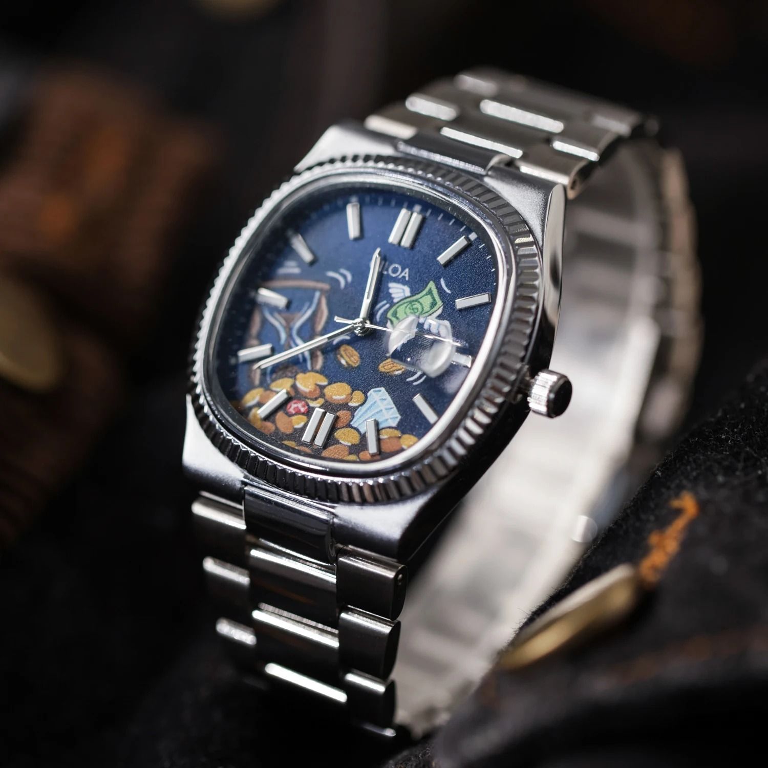 Square Luxury Quartz Watch – High-End Stainless Steel Fashion Timepiece