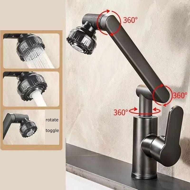 Multifunctional Robotic Arm Basin Faucet – 1080° Universal Rotating Dual-Mode Sink Mixer