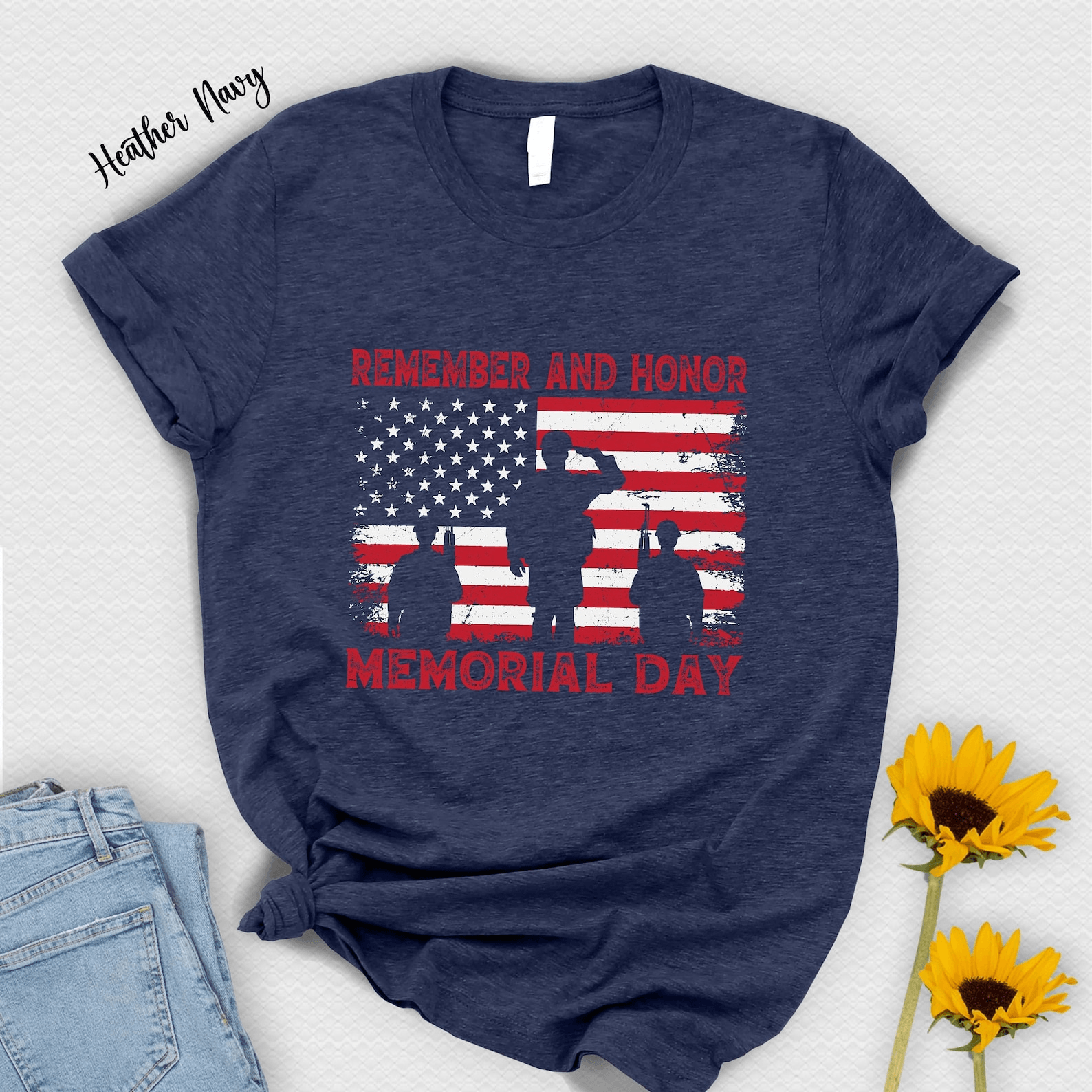 Memorial Day American Flag Shirt Remember Honor Memorial Day Shirt Patriotic USA Tee
