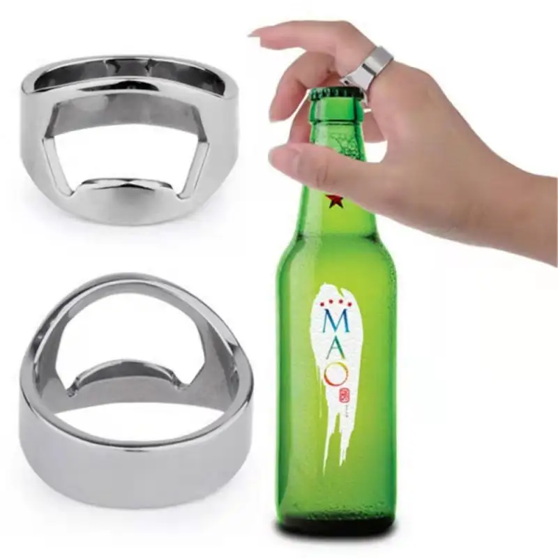 Mini Can Opener, Stainless Steel Bottle Opener, Ring-shape Beer Opening Remover, Kitchen Gadgets, Bar Finger Opener Tool