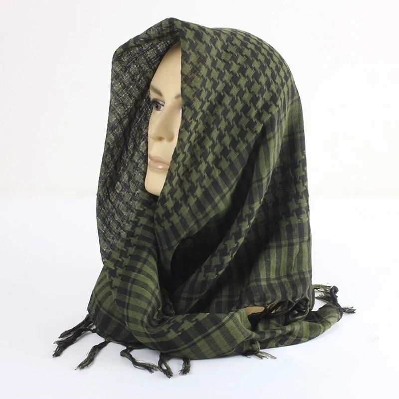 Lightweight Tactical Plaid Scarf – Unisex Military-Style Scarf for Outdoor Warmth and Protection