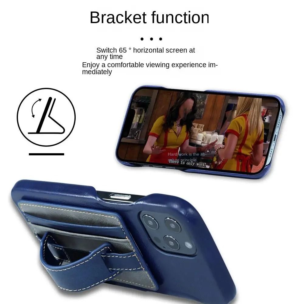 Adhesive Phone Wallet with Integrated Grip Strap