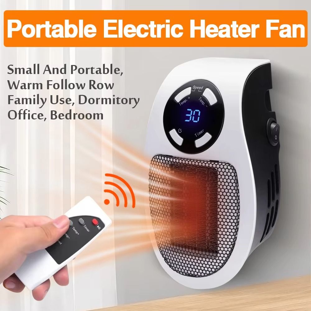 Portable Electric Home Room Heater, Mini Radiator Remote Warmer Machine, Wall Room Heater Home Appliance