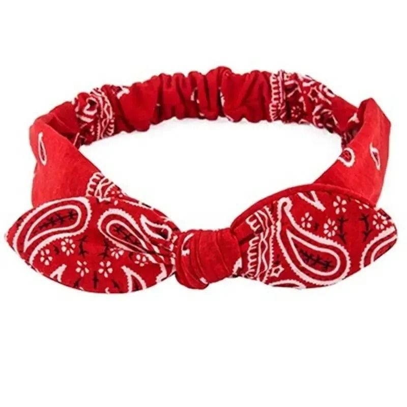 Printed Rabbit Ears Elastic Crossband Headband