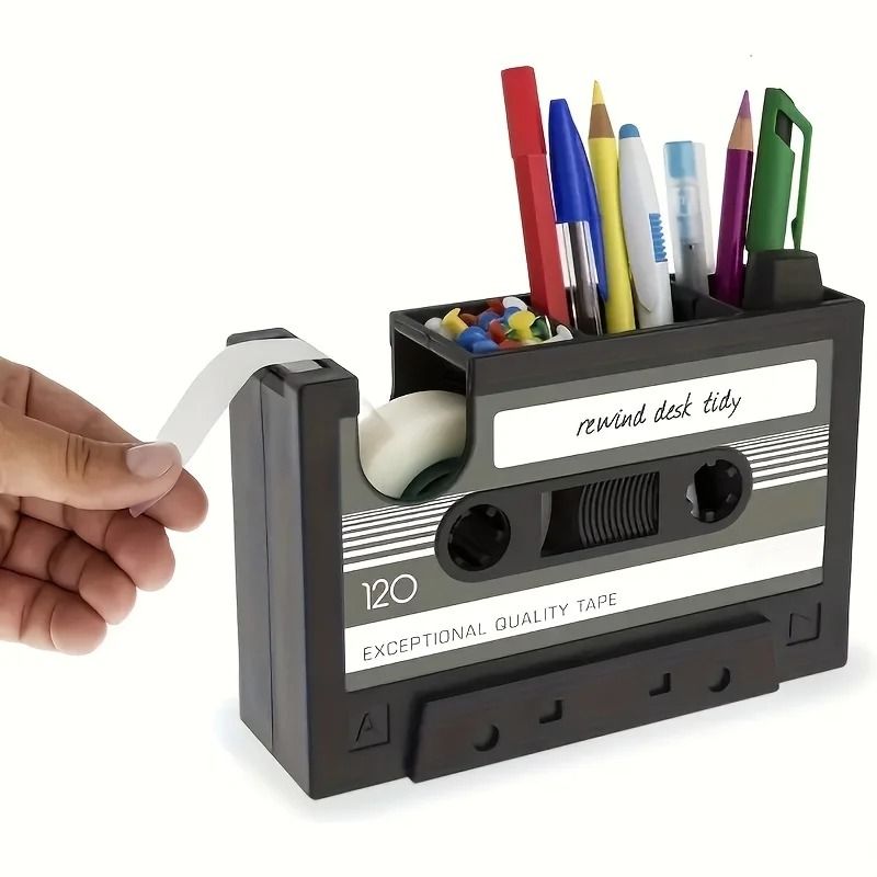 Retro Style Cassette Tape Pen Holder